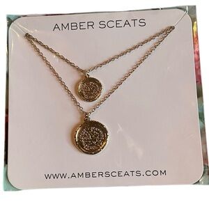 NWOT Amber Sceats Double Coin Necklace